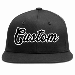 Casquette de baseball sport décontractée noir noir-blanc personnalisée