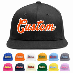 Custom Black Orange-White Casual Sport Baseball Cap