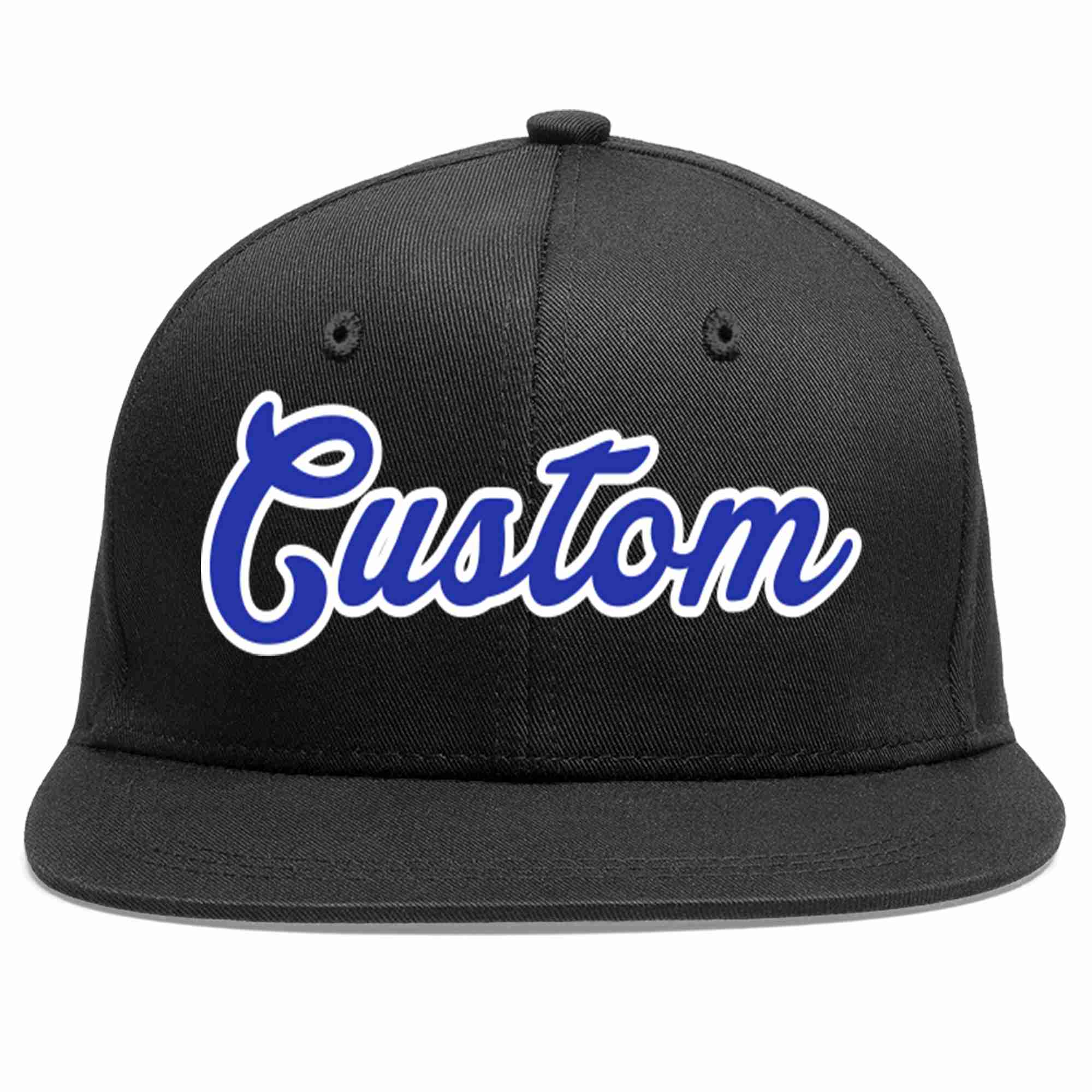 Custom Black Royal-White Casual Sport Baseball Cap