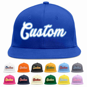 Custom Royal White-Light Blue Casual Sport Baseball Cap