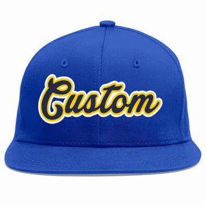 Custom Royal Navy-Gold Casual Sport Baseball Cap