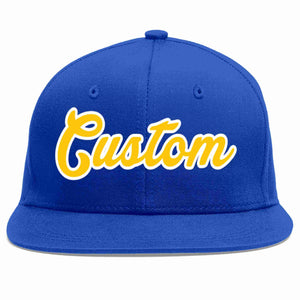 Casquette de baseball sport décontractée Royal Gold-White personnalisée