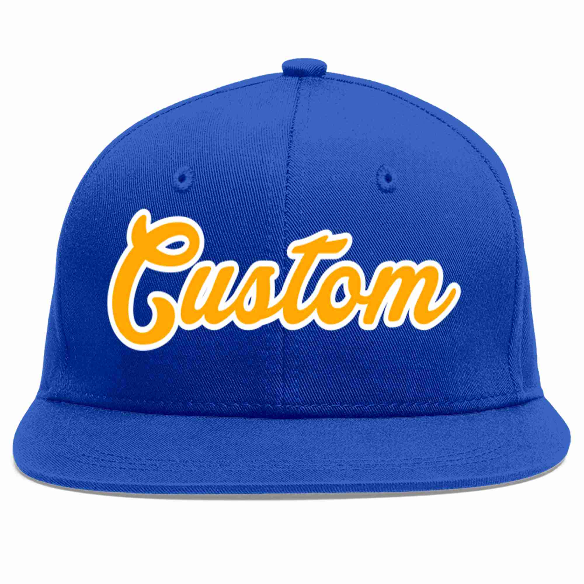 Custom Royal Yellow-White Casual Sport Baseball Cap