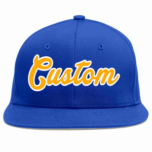 Casquette de baseball sport décontractée jaune-blanc royal personnalisée