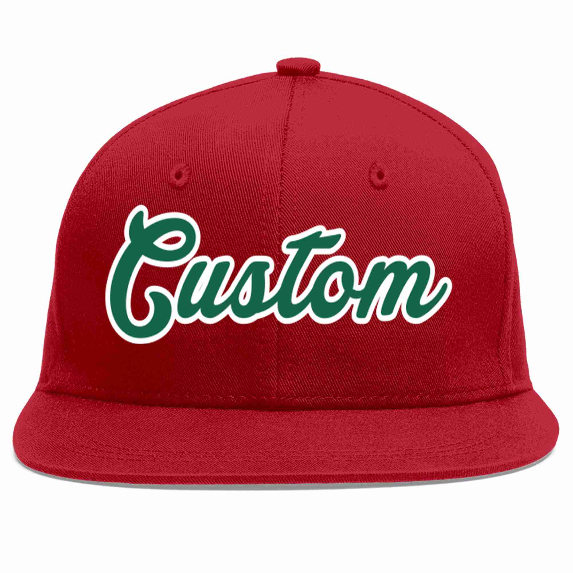 Casquette de baseball sport décontractée rouge Kelly vert-blanc personnalisée