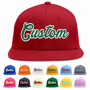 Custom Red Kelly Green-White Casual Sport Baseball Cap