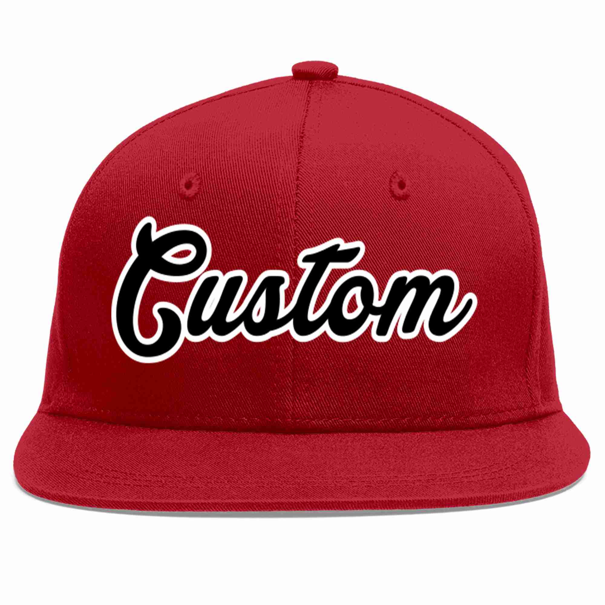 Casquette de baseball sport décontractée rouge noir-blanc personnalisée