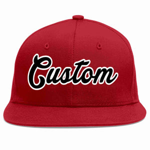 Custom Red Black-White Casual Sport Baseball Cap