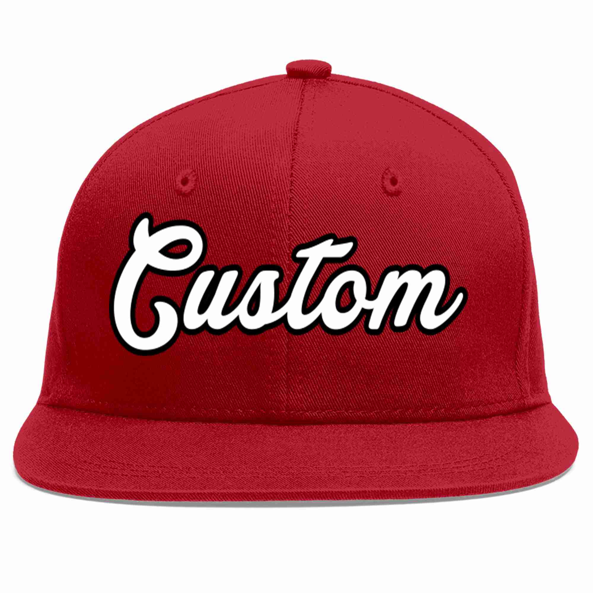 Custom Red White-Black Casual Sport Baseball Cap