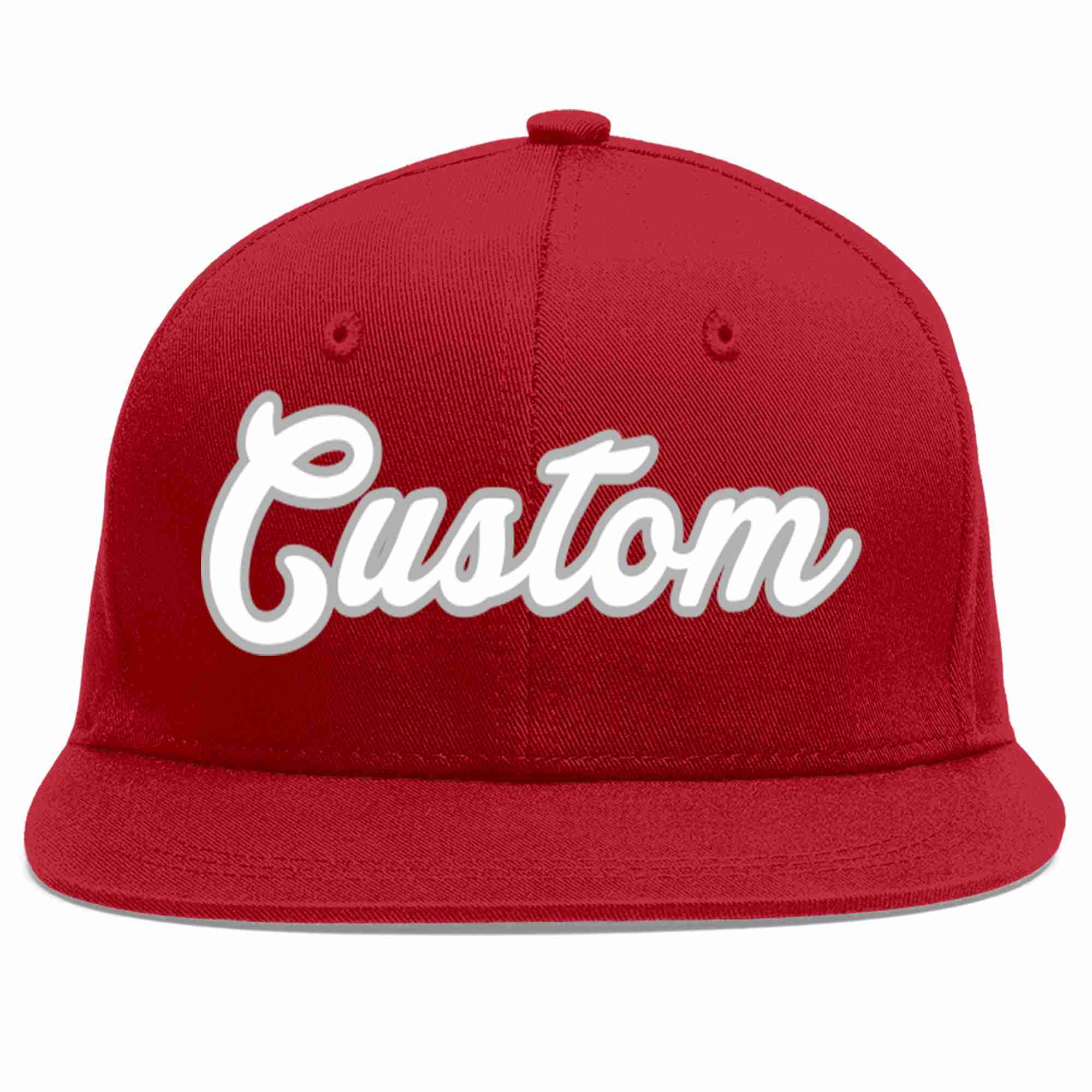 Casquette de baseball sport décontractée rouge blanc-gris personnalisée