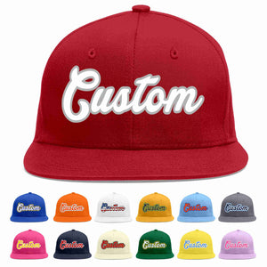 Custom Red White-Gray Casual Sport Baseball Cap