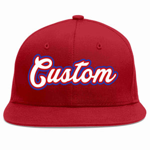 Custom Red White-Red Casual Sport Baseball Cap