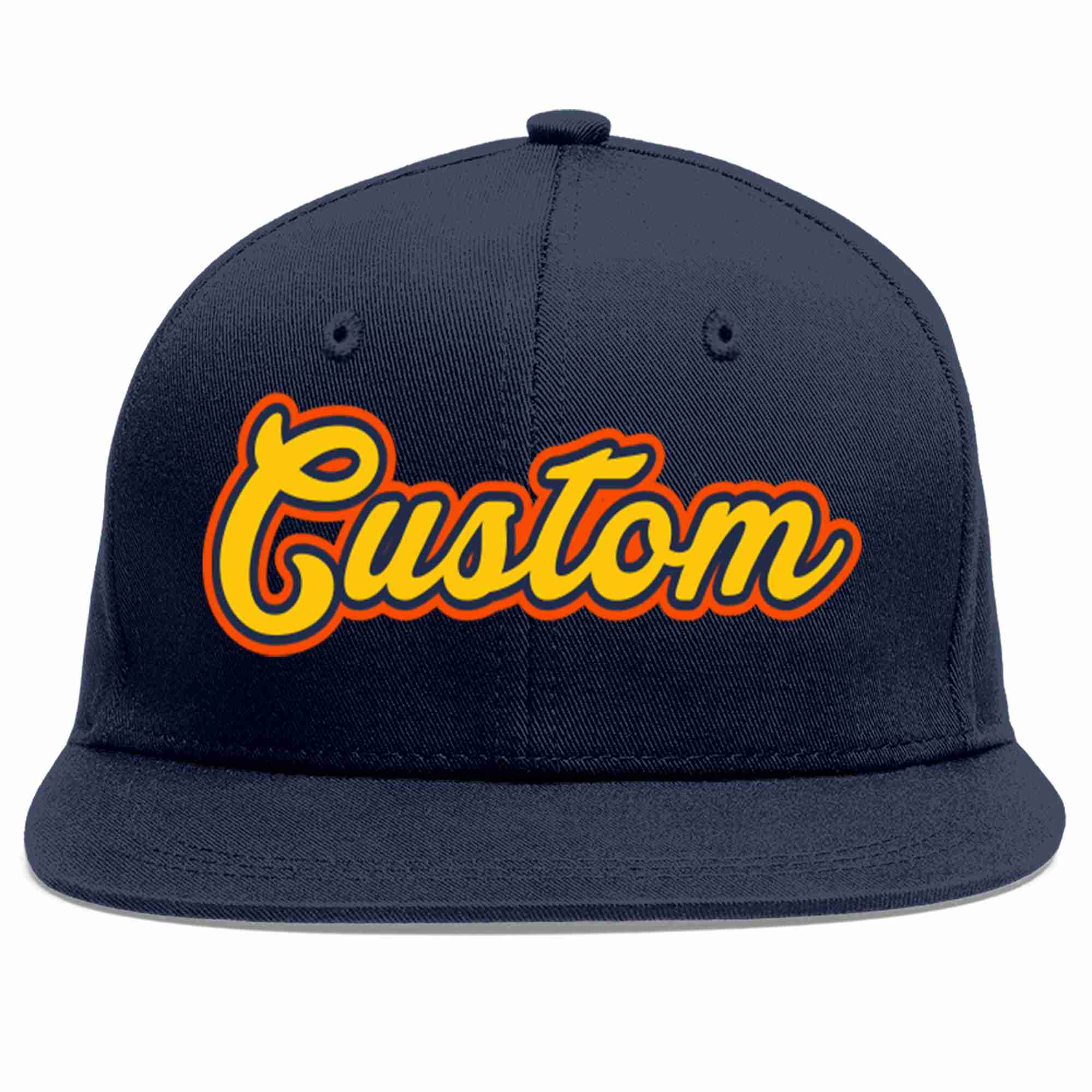 Custom Navy Gold-Navy Casual Sport Baseball Cap