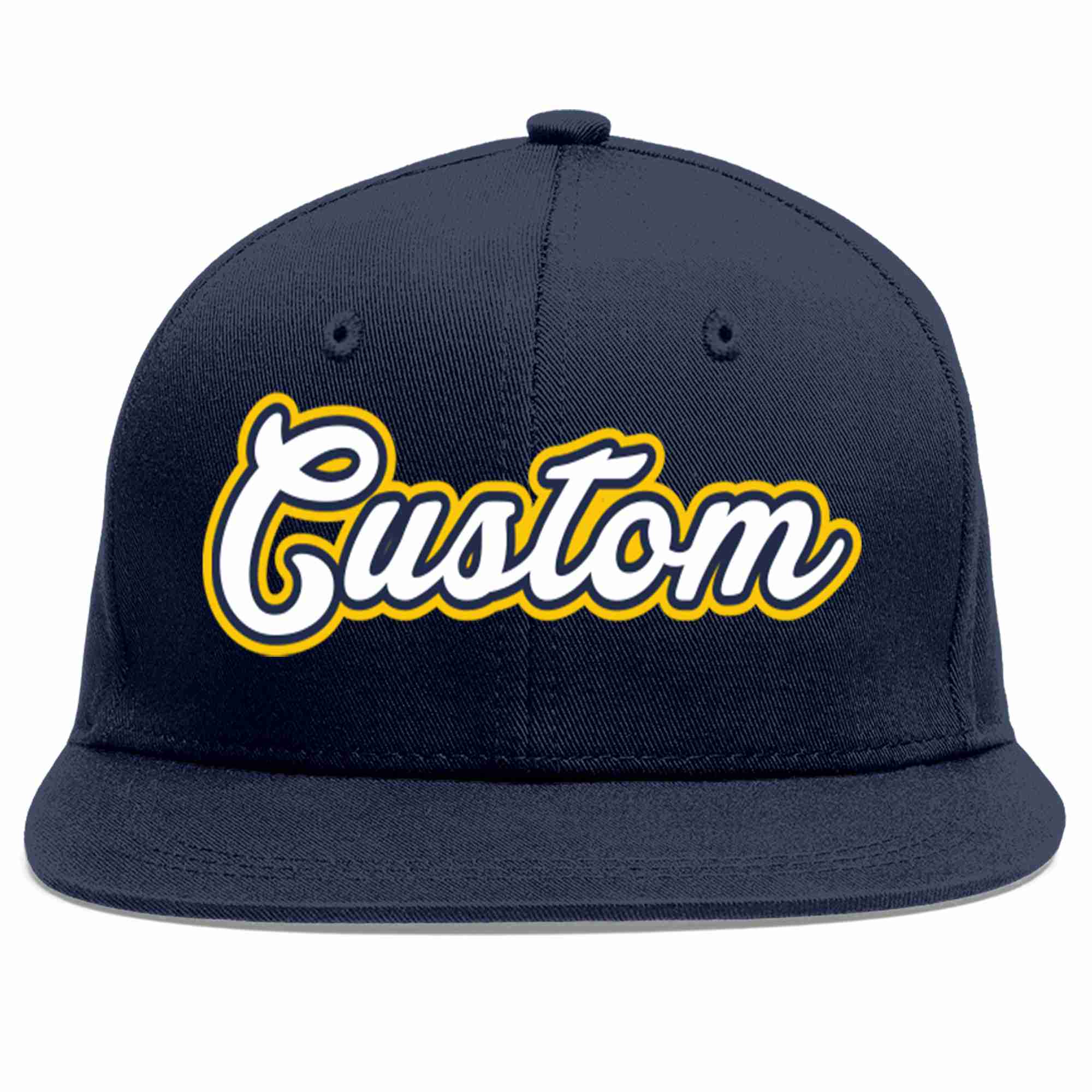 Custom Navy White-Navy Casual Sport Baseball Cap