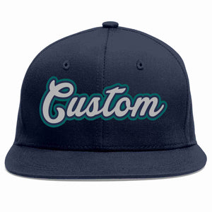 Custom Navy Gray-Navy Casual Sport Baseball Cap