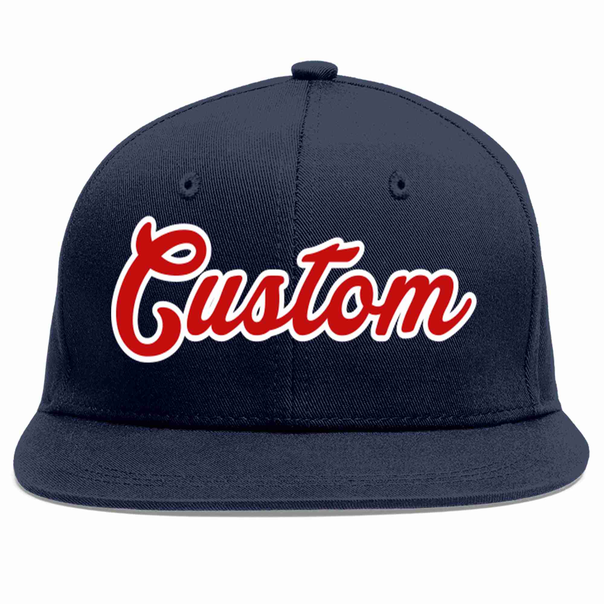 Custom Navy Red-White Casual Sport Baseball Cap