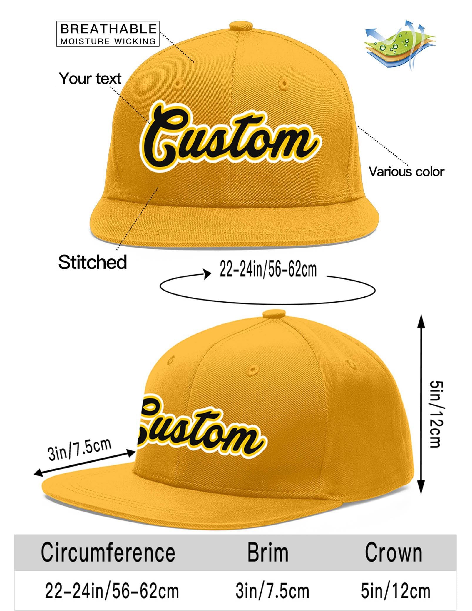 Custom Gold Black-Gold Flat Eaves Sport Baseball Cap