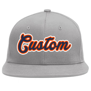 Casquette de baseball sport personnalisée gris marine-orange Flat Eaves