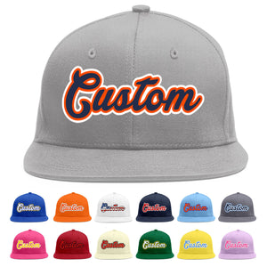 Casquette de baseball sport personnalisée gris marine-orange Flat Eaves