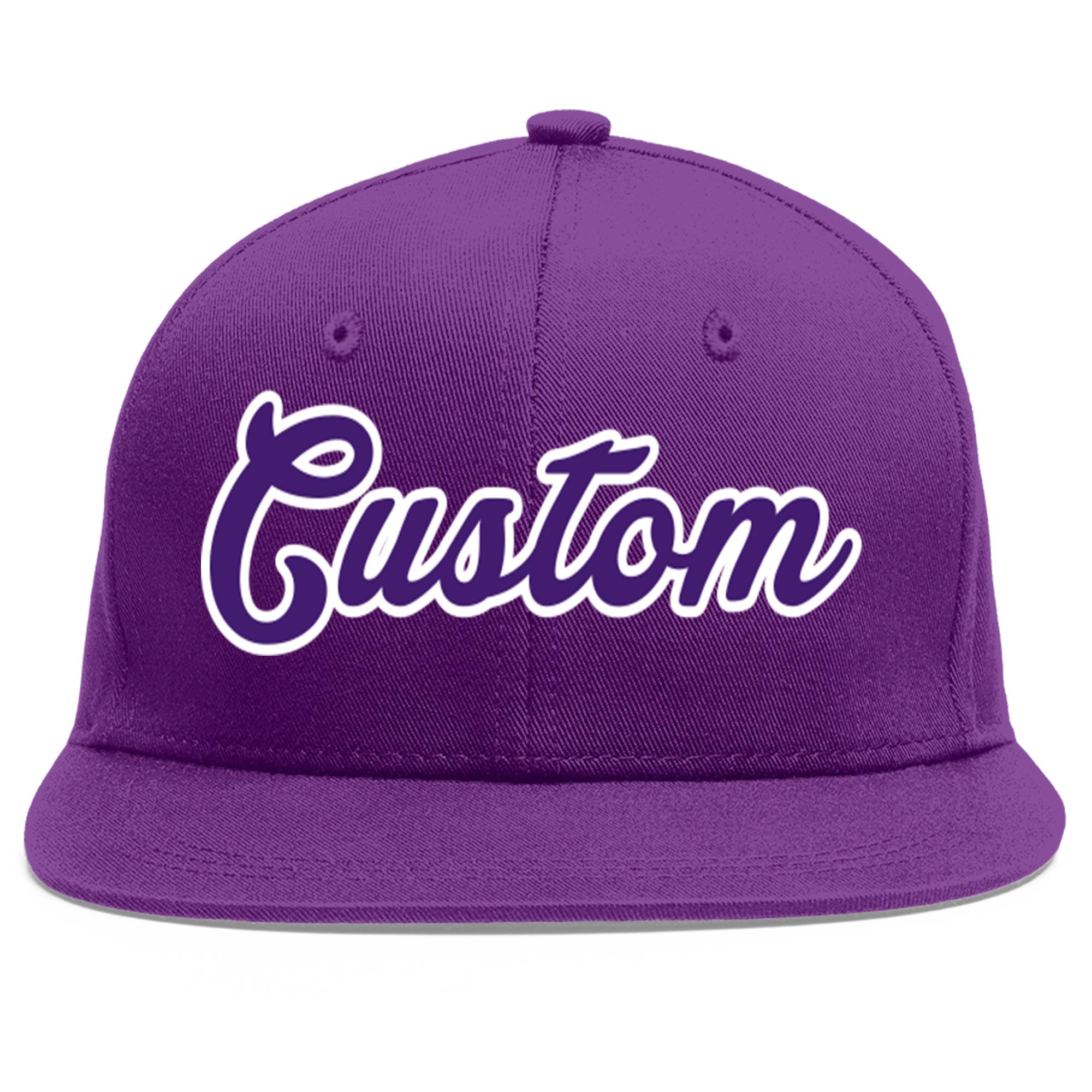 Casquette de baseball sport personnalisée violet violet-blanc Flat Eaves