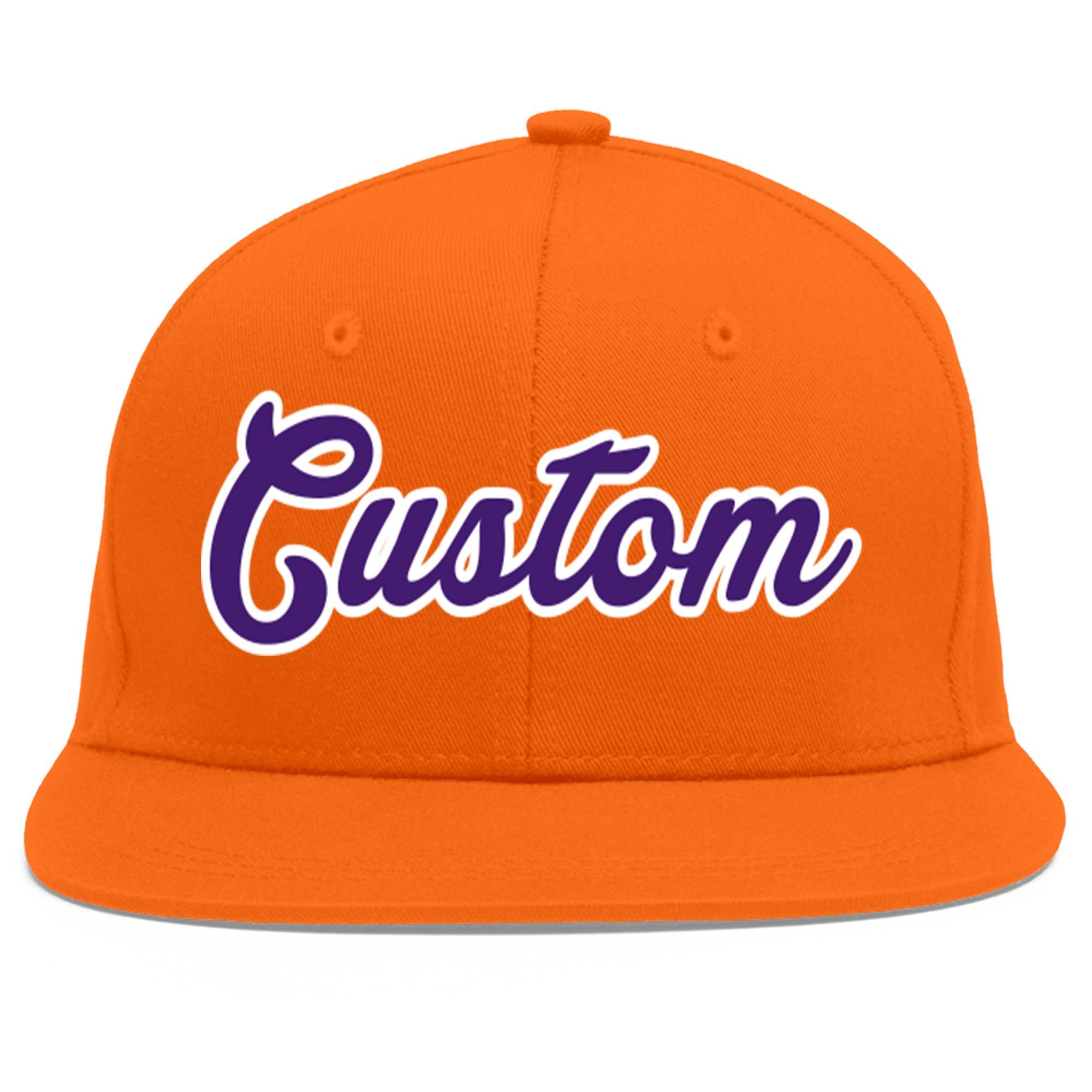 Casquette de baseball personnalisée Orange violet-blanc Flat Eaves Sport