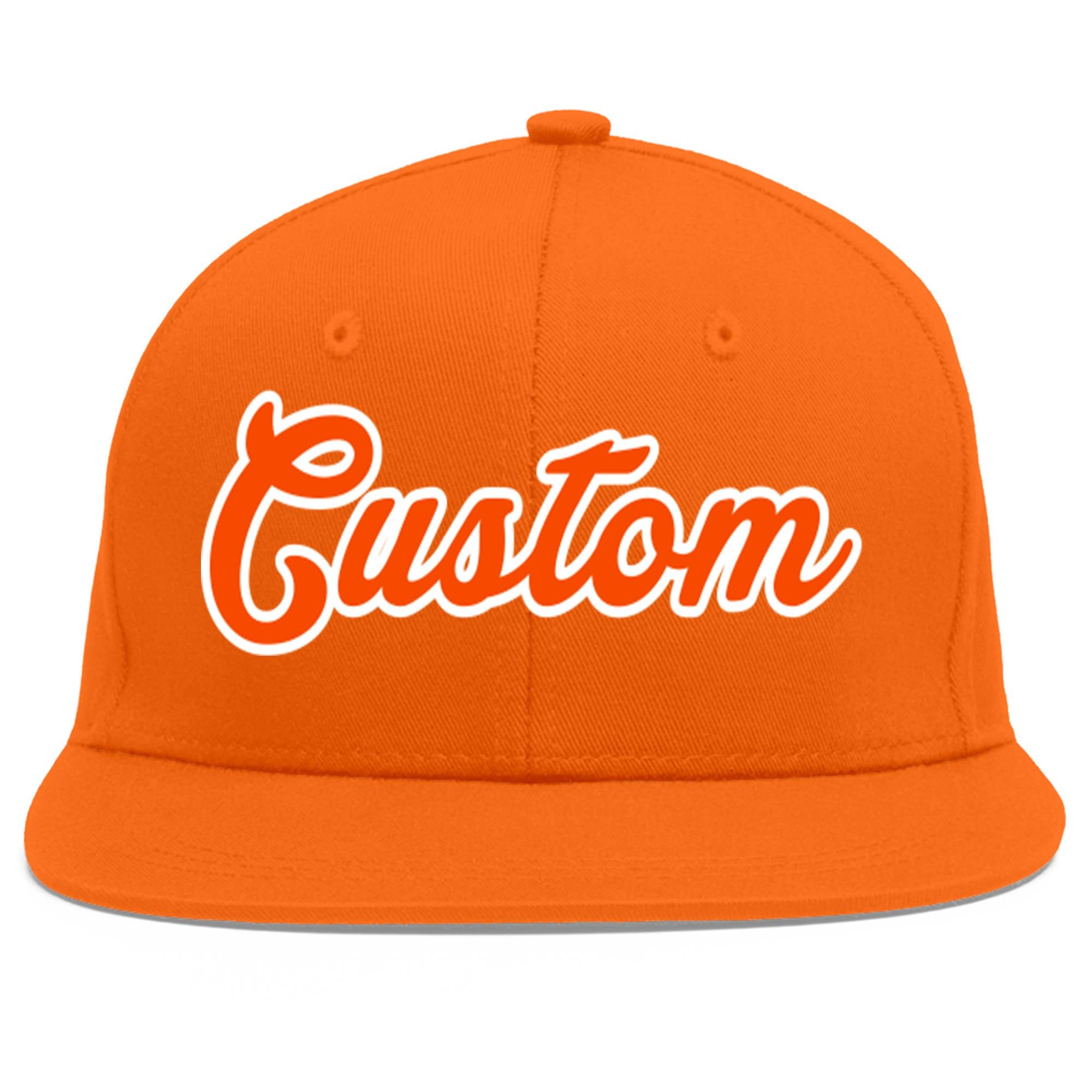 Casquette de baseball sport personnalisée Orange Orange-Blanc Flat Eaves