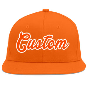 Casquette de baseball sport personnalisée Orange Orange-Blanc Flat Eaves