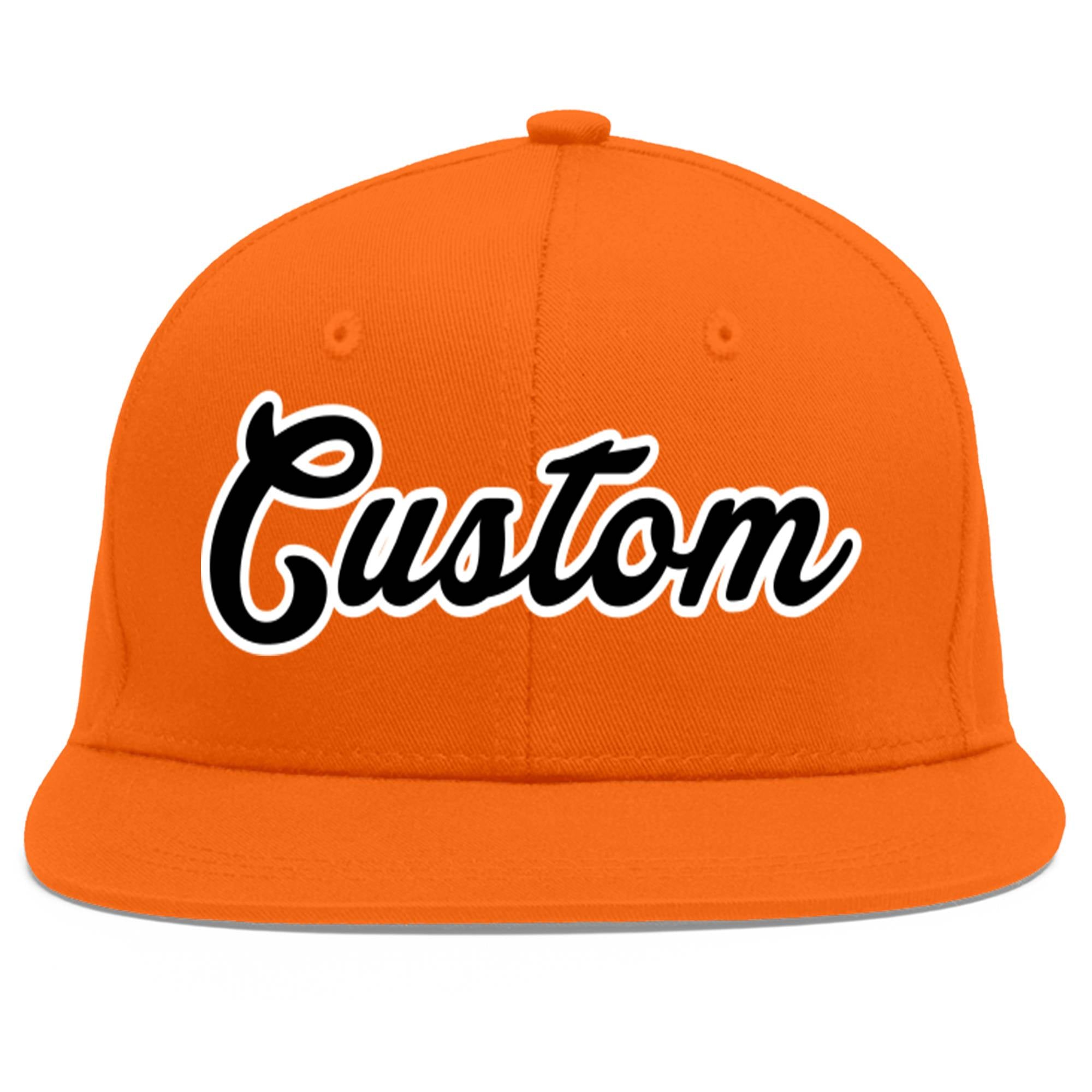 Casquette de baseball sport personnalisée orange noir-blanc