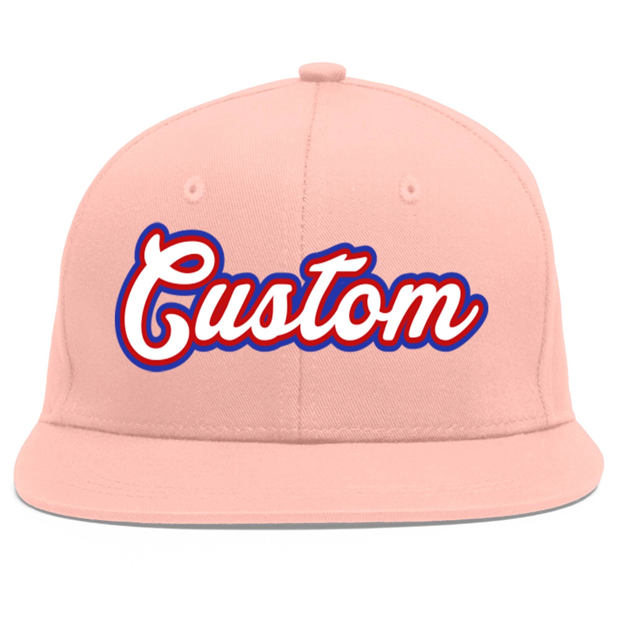 Casquette de baseball sport personnalisée rose blanc-rouge Flat Eaves