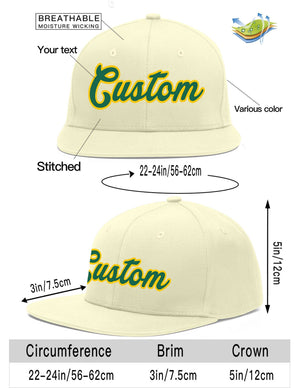 Casquette de baseball personnalisée Kelly Green-Gold Flat Eaves Sport