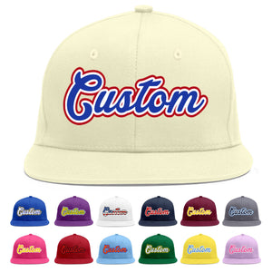 Casquette de baseball sport personnalisée crème Royal-White Flat Eaves