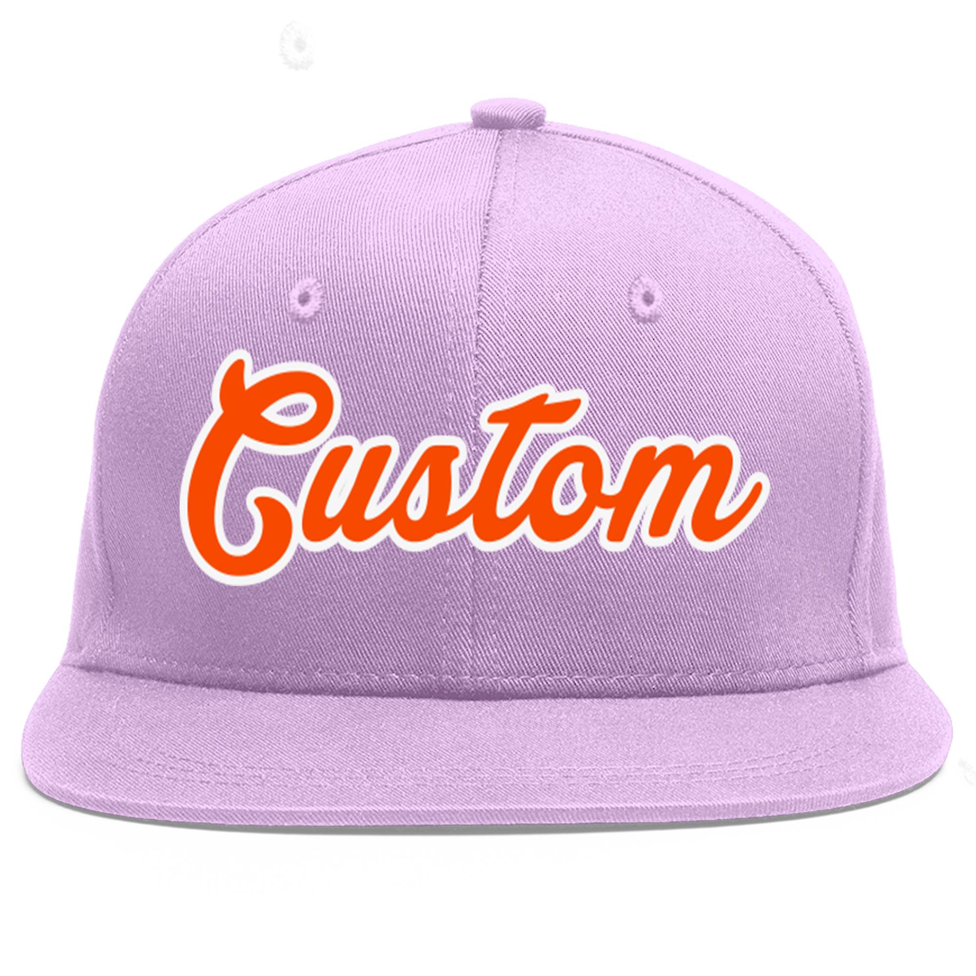 Casquette de baseball sport personnalisée violet clair orange-blanc