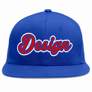 Custom Royal Red-Royal Flat Eaves Sport Baseball Cap Design for Men/Women/Youth