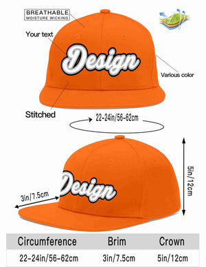 Conception personnalisée de casquette de baseball de sport à avant-toit plat orange blanc-gris pour hommes/femmes/jeunes