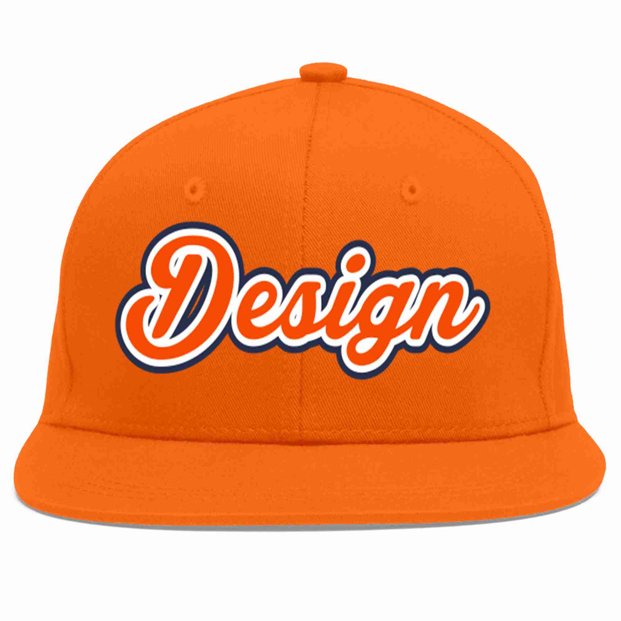 Custom Orange Orange-White Flat Eaves Sport Baseball Cap Design for Men/Women/Youth