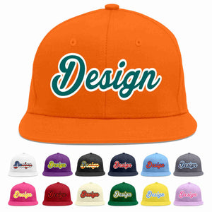 Conception personnalisée de casquette de baseball de sport à avant-toit plat orange aqua-blanc pour hommes/femmes/jeunes