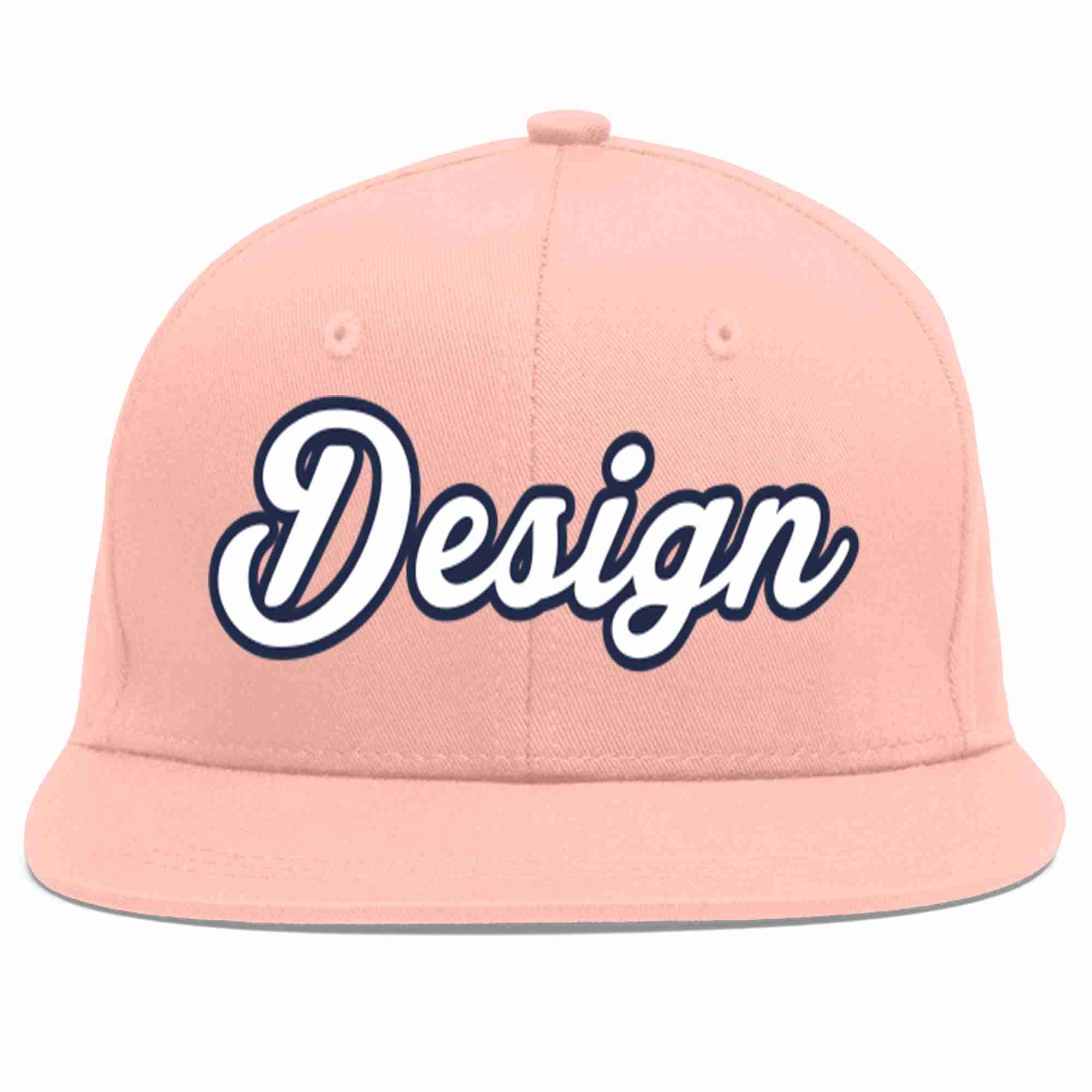 Conception personnalisée de casquette de baseball de sport à Eaves plates rose blanc-marine pour hommes/femmes/jeunes