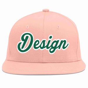 Casquette de baseball personnalisée rose Kelly vert-blanc avec avant-toit plat pour hommes/femmes/jeunes