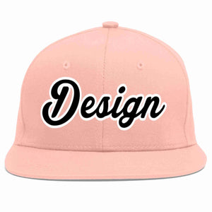 Conception personnalisée de casquette de baseball de sport à avant-toit plat rose noir-blanc pour hommes/femmes/jeunes