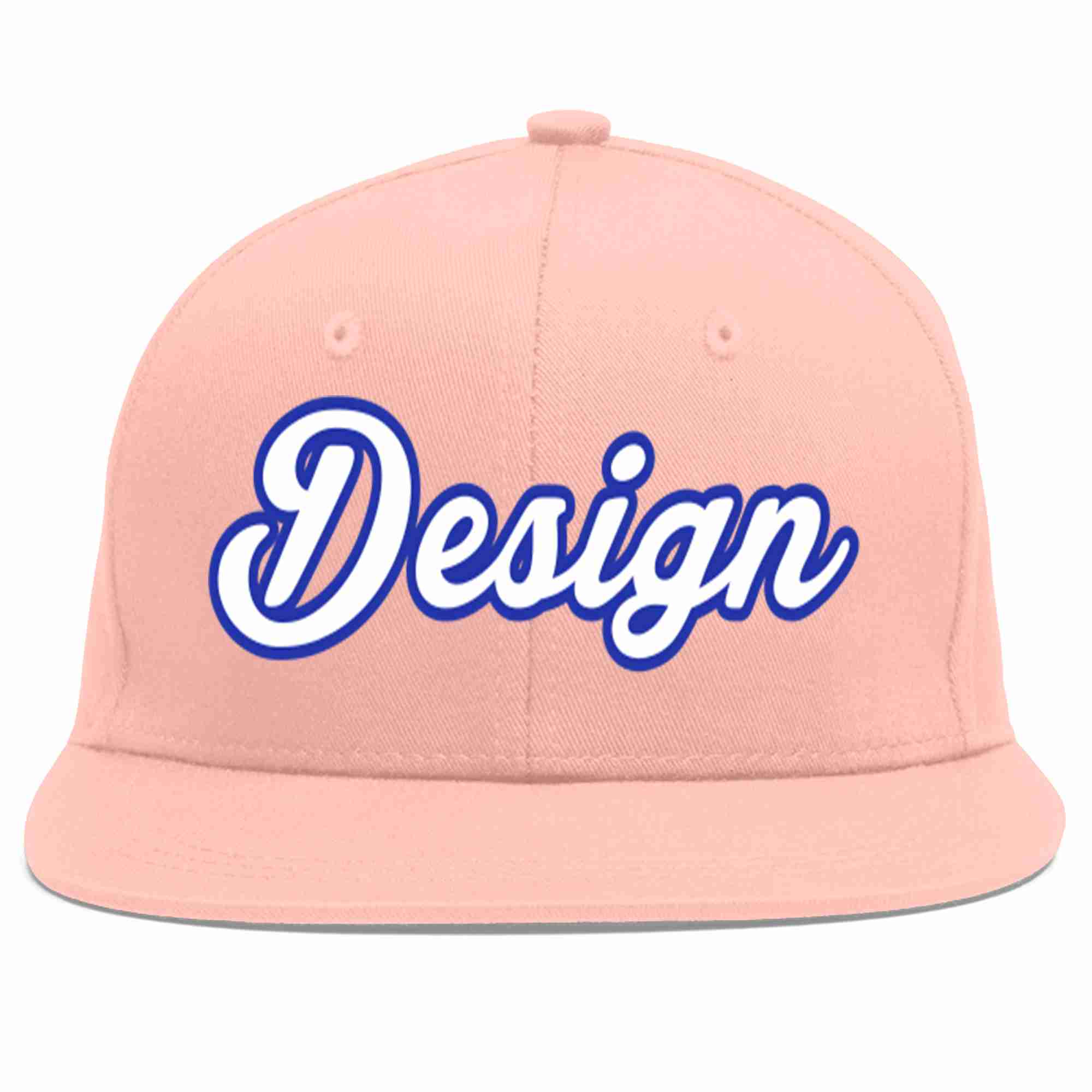 Casquette de baseball personnalisée rose blanc-Royal Flat Eaves Sport pour hommes/femmes/jeunes