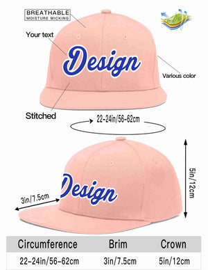 Custom Pink Royal-White Flat Eaves Sport Baseball Cap Design for Men/Women/Youth