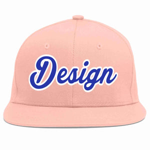 Custom Pink Royal-White Flat Eaves Sport Baseball Cap Design for Men/Women/Youth