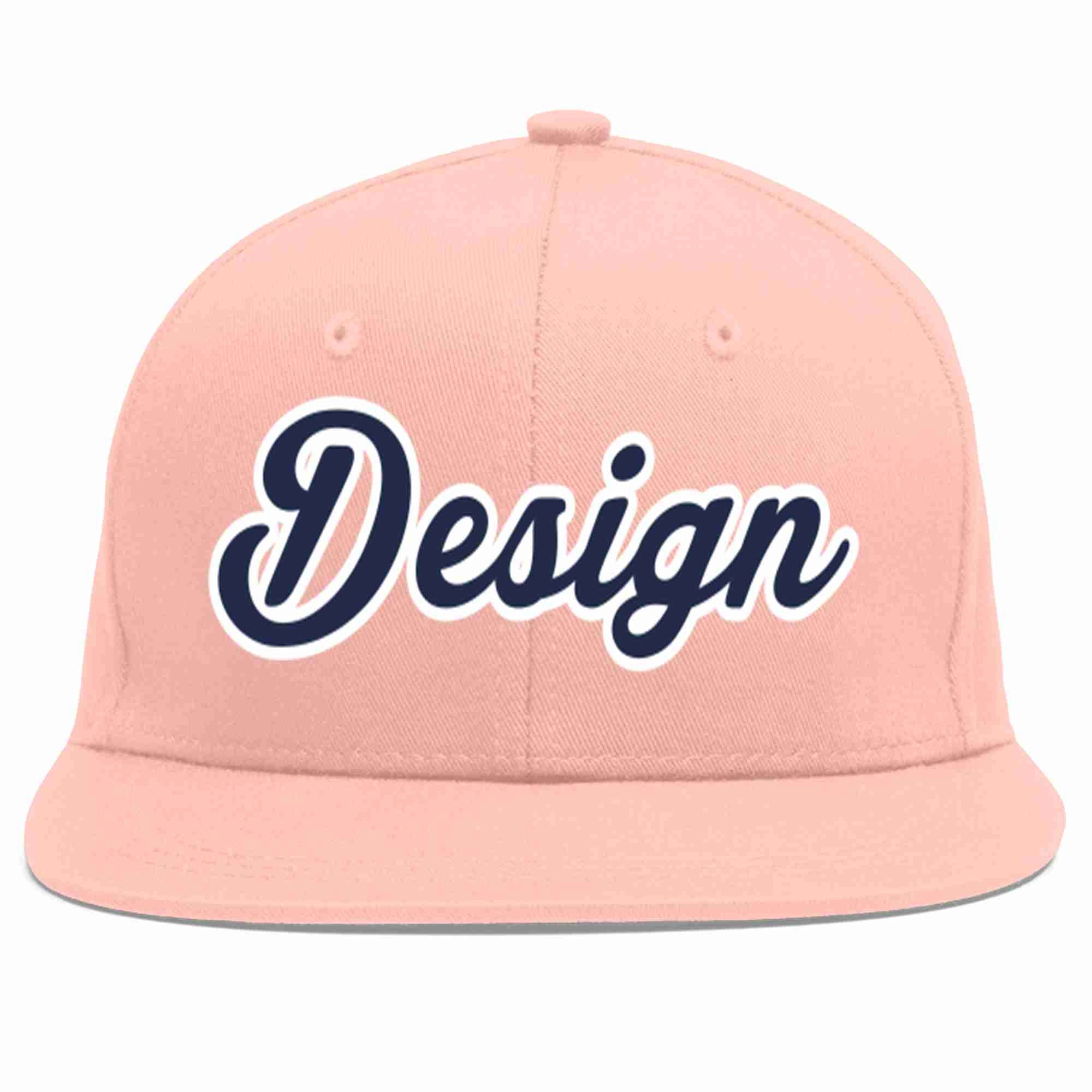 Conception personnalisée de casquette de baseball de sport à avant-toit plat rose marine-blanc pour hommes/femmes/jeunes