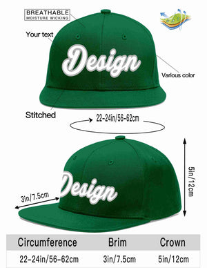 Custom Green White-Gray Flat Eaves Sport Baseball Cap Design for Men/Women/Youth