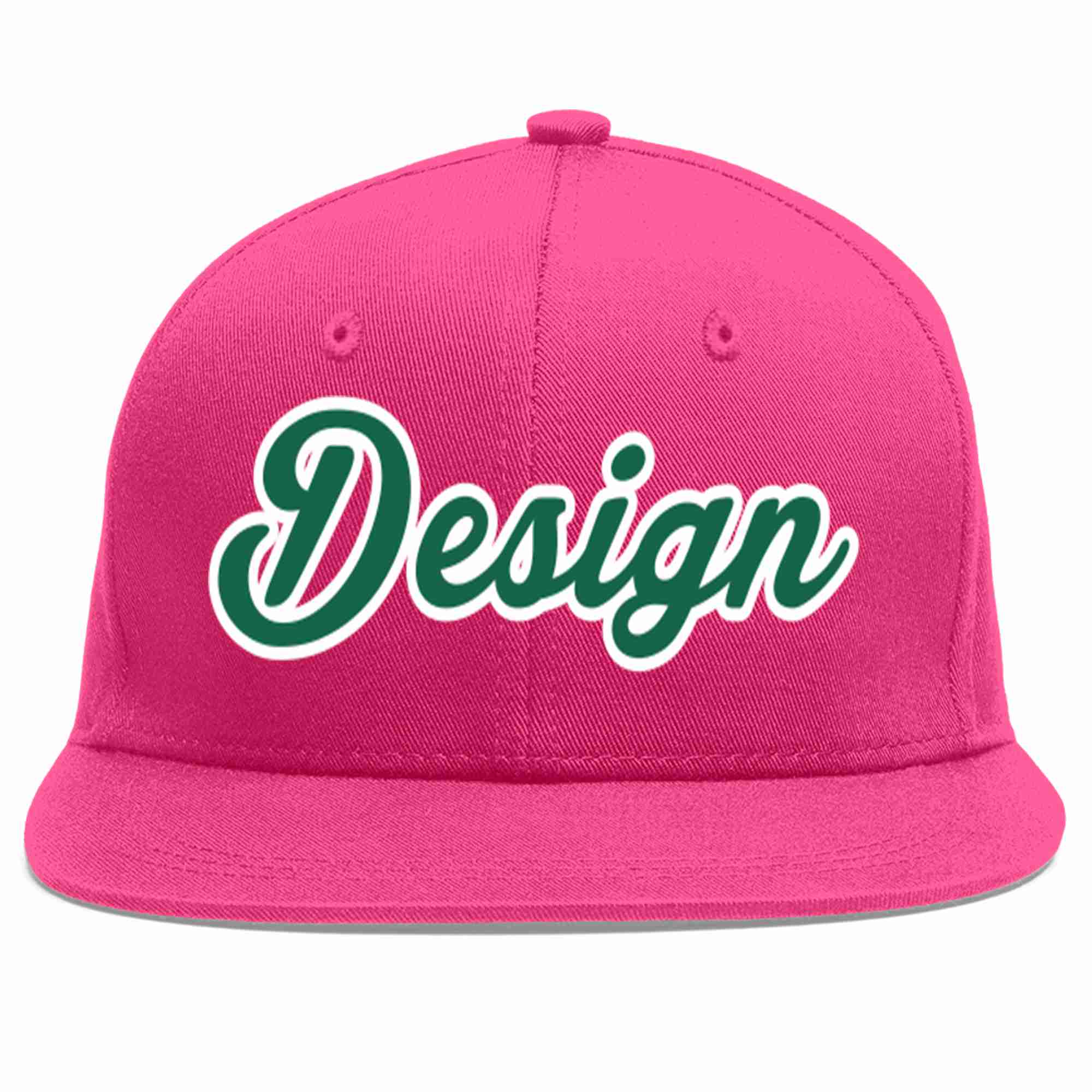 Casquette de baseball personnalisée Rose rouge Kelly vert-blanc, Design plat pour hommes/femmes/jeunes