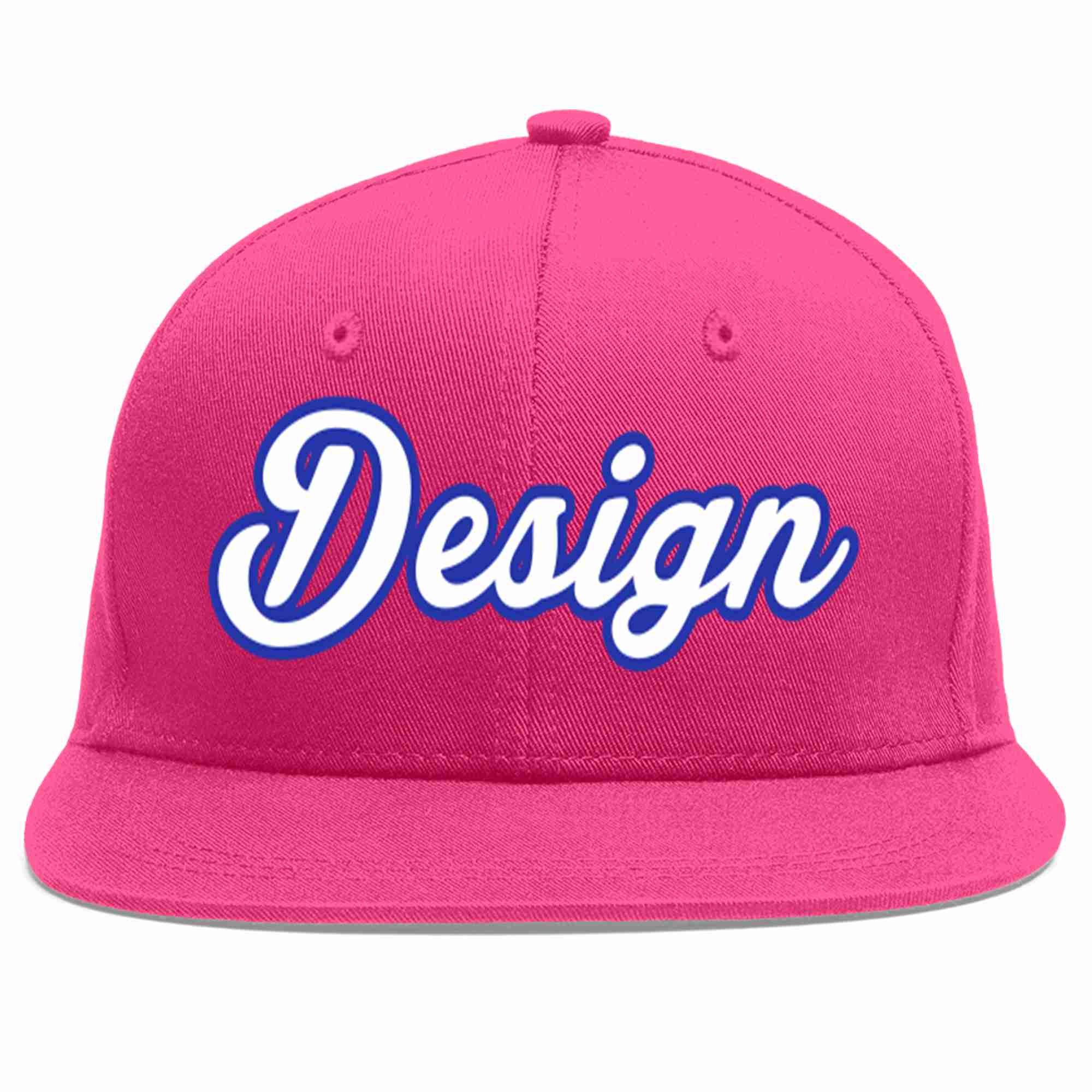 Casquette de baseball personnalisée Rose rouge blanc-Royal Flat Eaves, Design pour hommes/femmes/jeunes