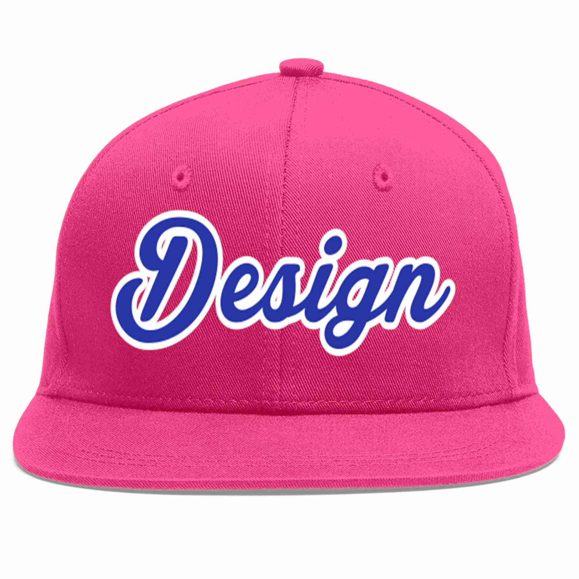 Conception personnalisée de casquette de baseball de sport à avant-toit plat rose rouge royal-blanc pour hommes/femmes/jeunes