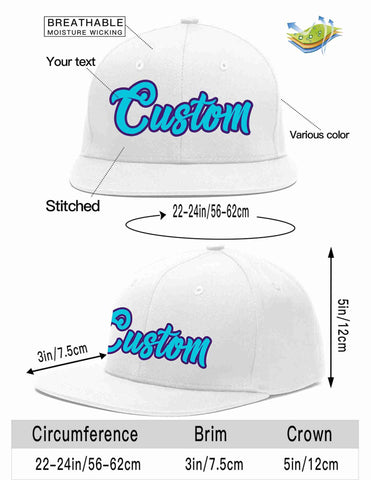 Custom White Light Blue-purple Casual Sport Baseball Cap