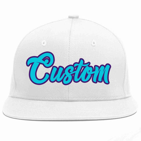 Custom White Light Blue-purple Casual Sport Baseball Cap