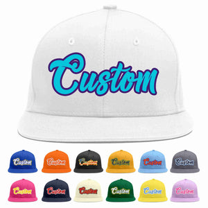 Custom White Light Blue-purple Casual Sport Baseball Cap